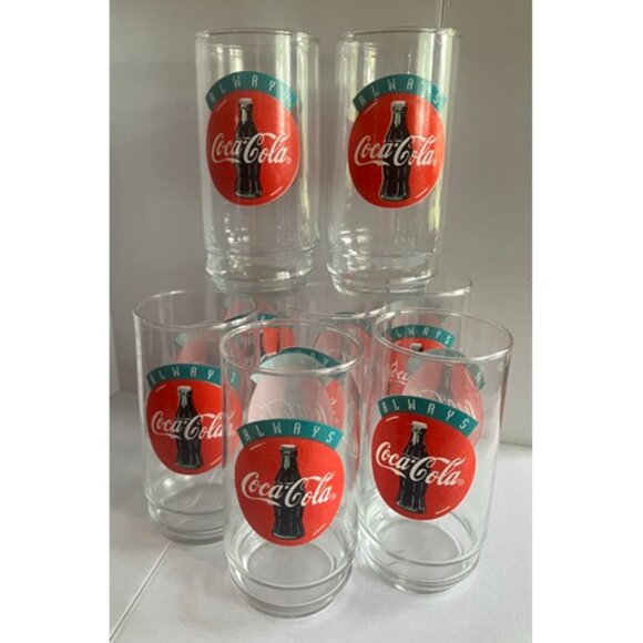 Set of 8 Collectible Coca-Cola Glasses - Picture 2 of 2